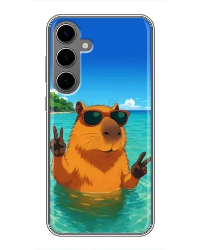Чехол для Samsung Galaxy S24 Plus с картинкой «Морская капибара»