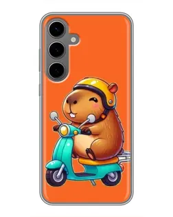 Чехол для Samsung Galaxy S24 Plus с картинкой «Капибара на скутере» Чехол для Samsung Galaxy S24 Plus с картинкой «Капибара на скутере»
