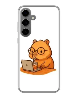 Чехол для Samsung Galaxy S24 Plus с картинкой «Капибара с ноутбуком» Чехол для Samsung Galaxy S24 Plus с картинкой «Капибара с ноутбуком»