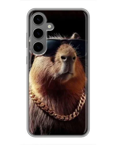 Чехол для Samsung Galaxy S24 Plus с картинкой «Капибара золотая цепь»