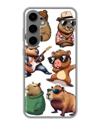 Чехол для Samsung Galaxy S24 Plus с картинкой «Крутые капибары музыканты»