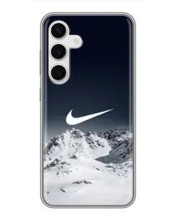Чехол для Samsung Galaxy S24 с картинкой «Nike — зимние горы»