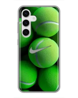 Чехол для Samsung Galaxy S24 с картинкой «Теннисные мячи Найк»