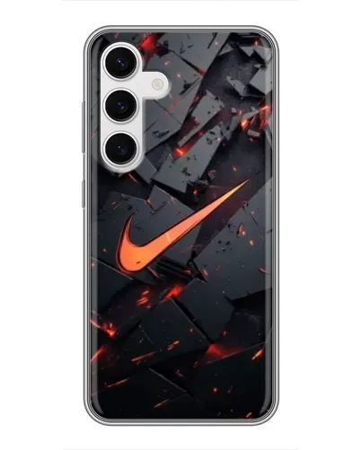 Чехол для Samsung Galaxy S24 с картинкой «Nike — эффект разломов»