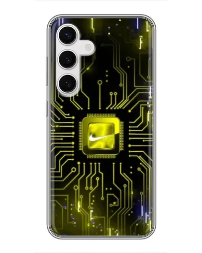 Чехол для Samsung Galaxy S24 с картинкой «Nike — золотая искра»