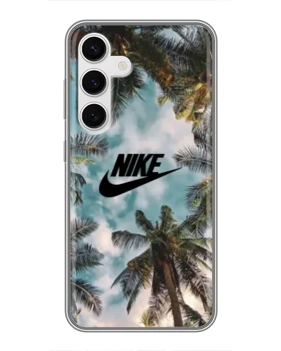 Чехол для Samsung Galaxy S24 с картинкой «Тропический принт Nike» Чехол для Samsung Galaxy S24 с картинкой «Тропический принт Nike»