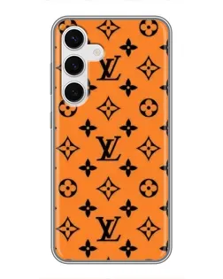 Чехол для Samsung Galaxy S24 с картинкой «Оранжевый стиль LV»