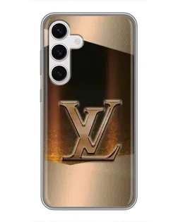 Чехол для Samsung Galaxy S24 с картинкой «LV — золотое сияние»