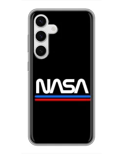 Чехол для Samsung Galaxy S24 с картинкой «NASA — классика Red Blue» Чехол для Samsung Galaxy S24 с картинкой «NASA — классика Red Blue»