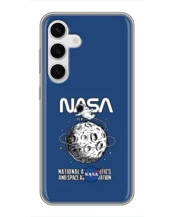 Чехол для Samsung Galaxy S24 с картинкой «NASA — лунная миссия»