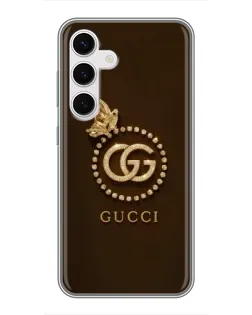 Чехол для Samsung Galaxy S24 с картинкой «Gucci — золотая бабочка»