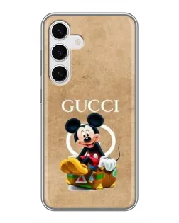 Чехол для Samsung Galaxy S24 с картинкой «Микки Маус Gucci — крафт»