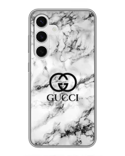 Чехол для Samsung Galaxy S24 с картинкой «Gucci — мраморный шик»
