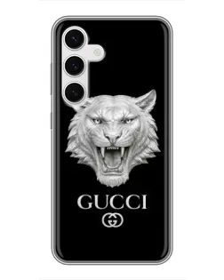 Чехол для Samsung Galaxy S24 с картинкой «Gucci — серебряный лев»