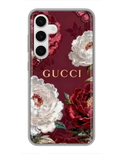 Чехол для Samsung Galaxy S24 с картинкой «Gucci — бордовые розы»