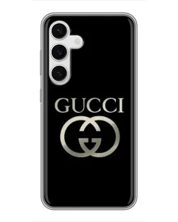 Чехол для Samsung Galaxy S24 с картинкой «Gucci — золото на черном»