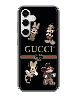 Чехол для Samsung Galaxy S24 с картинкой «Gucci — герои Disney и монограмма»
