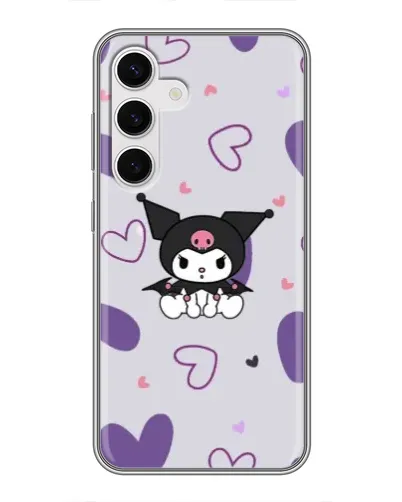 Чехол для Samsung Galaxy S24 с картинкой «Kuromi и лавандовые сердца» Чехол для Samsung Galaxy S24 с картинкой «Kuromi и лавандовые сердца»