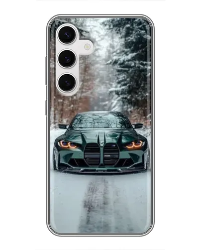 Чехол для Samsung Galaxy S24 с картинкой «BMW в зимнем лесу» Чехол для Samsung Galaxy S24 с картинкой «BMW в зимнем лесу»