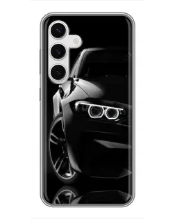 Чохол для Samsung Galaxy S24 з картинкою «Чорна BMW — профіль»