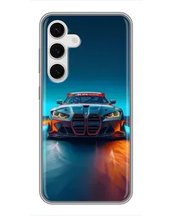 Чохол для Samsung Galaxy S24 з картинкою «BMW — вогні неону»