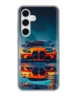 Чохол для Samsung Galaxy S24 з картинкою «BMW — золота емблема»