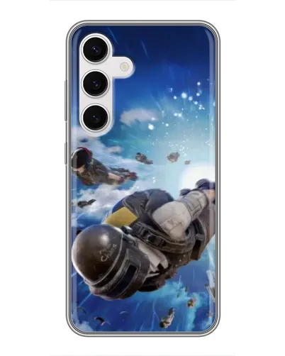 Чехол для Samsung Galaxy S24 с картинкой «Десант PUBG — прыжок» Чехол для Samsung Galaxy S24 с картинкой «Десант PUBG — прыжок»