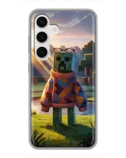 Чехол для Samsung Galaxy S24 с картинкой «Крипер в свитере»
