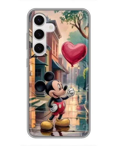 Чехол для Samsung Galaxy S24 с картинкой «Микки и шарик-сердце»
