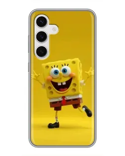 Чехол для Samsung Galaxy S24 с картинкой «Позитивный Губка Боб»