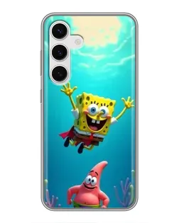 Чохол для Samsung Galaxy S24 з картинкою «Спанч Боб під водою»