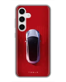 Чехол для Samsung Galaxy S24 с картинкой «Tesla Top View»