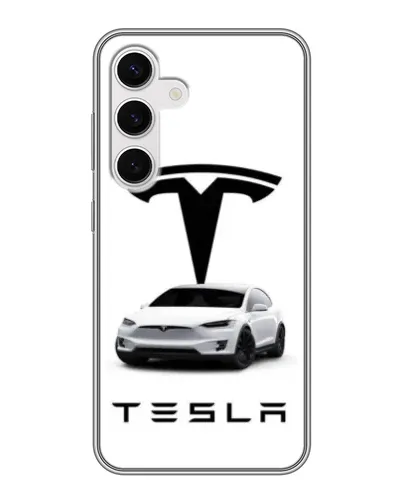 Чехол для Samsung Galaxy S24 с картинкой «Tesla White Style» Чехол для Samsung Galaxy S24 с картинкой «Tesla White Style»