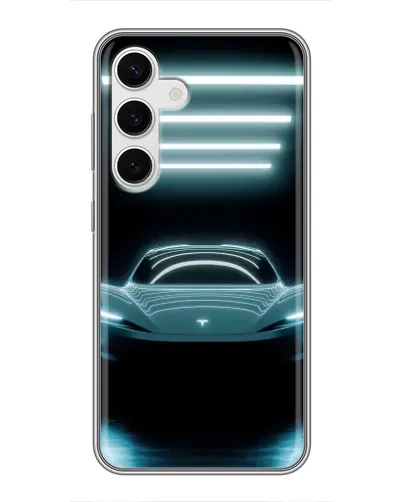 Чехол для Samsung Galaxy S24 с картинкой «Tesla в неоне» Чехол для Samsung Galaxy S24 с картинкой «Tesla в неоне»