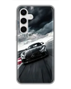 Чехол для Samsung Galaxy S24 с картинкой «Гоночный Mercedes AMG»