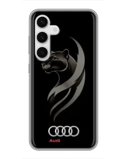 Чехол для Samsung Galaxy S24 с картинкой «Графика — пантера и Audi»