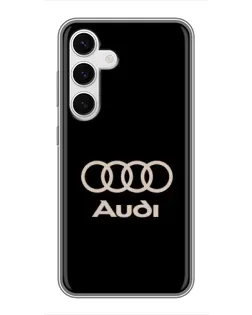 Чехол для Samsung Galaxy S24 с картинкой «Audi — золотой логотип»