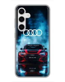 Чехол для Samsung Galaxy S24 с картинкой «Audi Sport — неон»