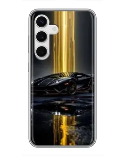 Чехол для Samsung Galaxy S24 с картинкой «Ночной Lamborghini драйв»
