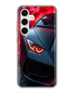 Чехол для Samsung Galaxy S24 с картинкой «Lamborghini красное сияние»