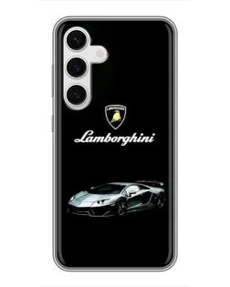 Чехол для Samsung Galaxy S24 с картинкой «Логотип Lamborghini классика»