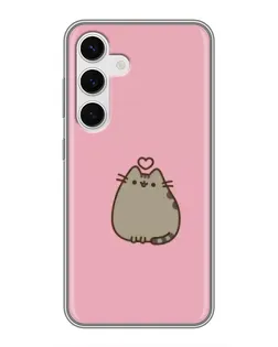 Чехол для Samsung Galaxy S24 с картинкой «Pusheen сердце»
