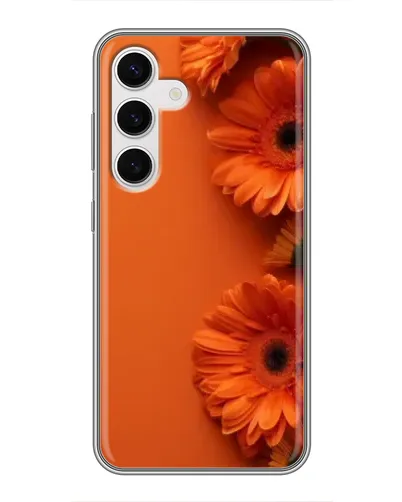 Чехол для Samsung Galaxy S24 с картинкой «Оранжевые герберы»