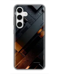 Чехол для Samsung Galaxy S24 с картинкой «Черные геометрические блоки»
