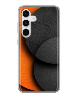Чехол для Samsung Galaxy S24 с картинкой «Геометрия оранжевых кругов»