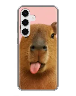 Чехол для Samsung Galaxy S24 с картинкой «Капибара с языком» Чехол для Samsung Galaxy S24 с картинкой «Капибара с языком»