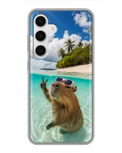 Чехол для Samsung Galaxy S24 с картинкой «Капибара на море» Чехол для Samsung Galaxy S24 с картинкой «Капибара на море»
