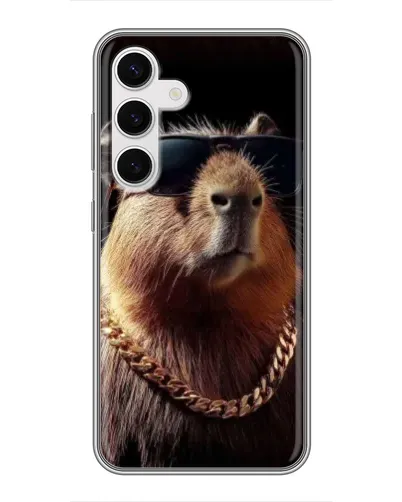 Чехол для Samsung Galaxy S24 с картинкой «Капибара золотая цепь» Чехол для Samsung Galaxy S24 с картинкой «Капибара золотая цепь»