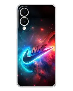 Чехол для Samsung Galaxy S25 Edge с картинкой «Огненный логотип Nike»