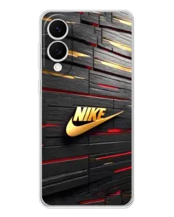 Чехол для Samsung Galaxy S25 Edge с картинкой «Золотой Nike на металле»